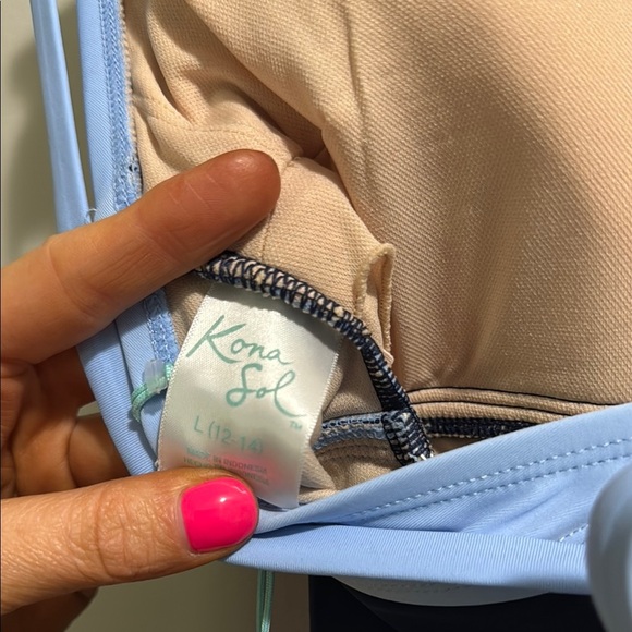 Kona Sol Women's Two-Tone Blue Swimsuit - Picture 8 of 8